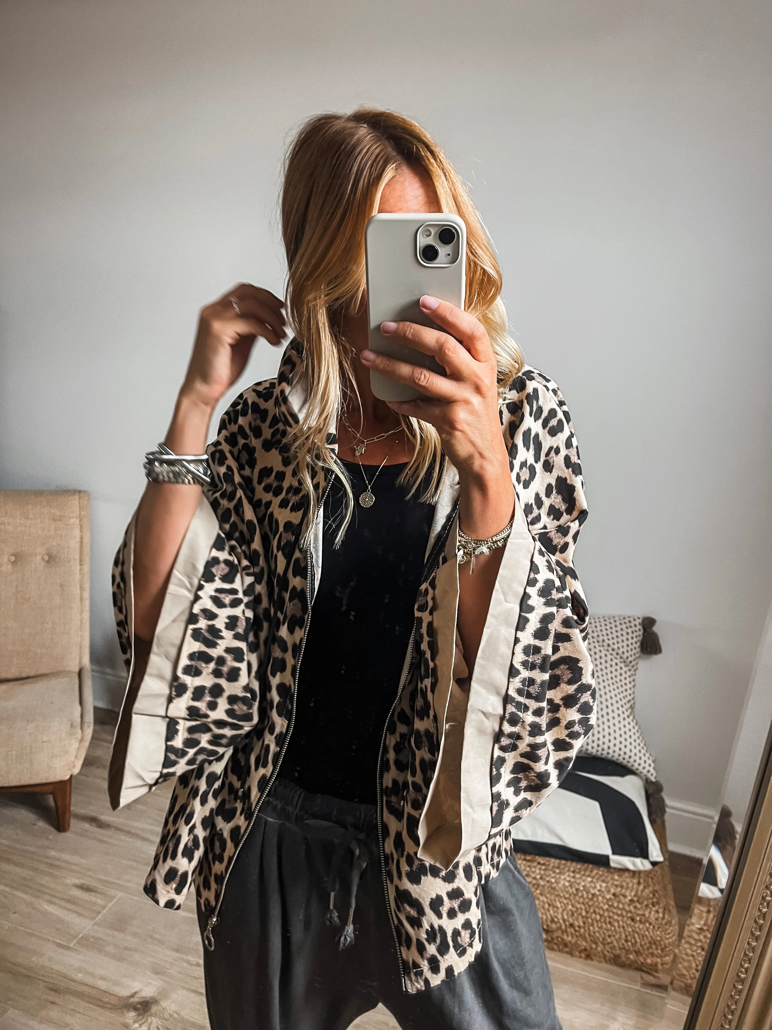 Leopard Print Hoodie Jacket