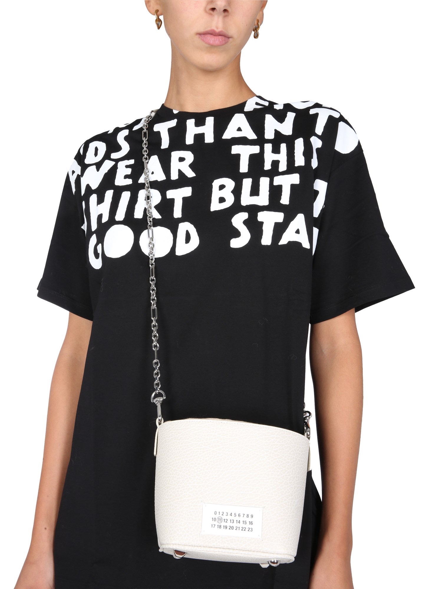 MAISON MARGIELA    CREW NECK PRINTED COTTON JERSEY T-SHIRT