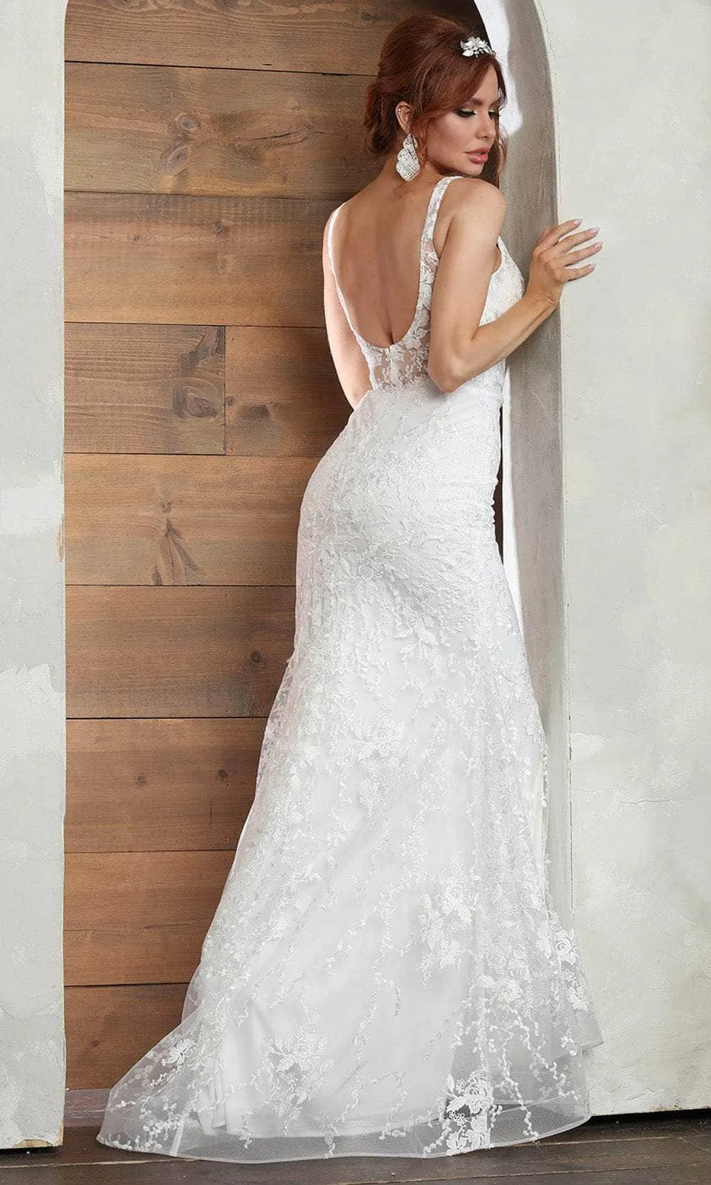 May Queen RQ8048 - Illusion Scoop Back Wedding Gown