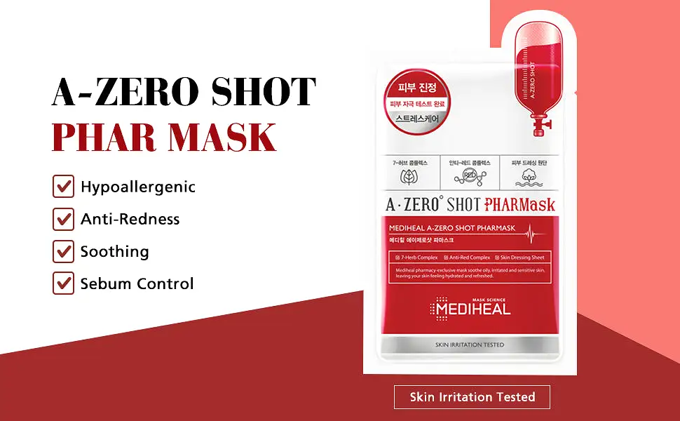 MEDIHEAL A-zero Shot PHAR Masks Acne Facial Sheets Oil-Moisture Balance