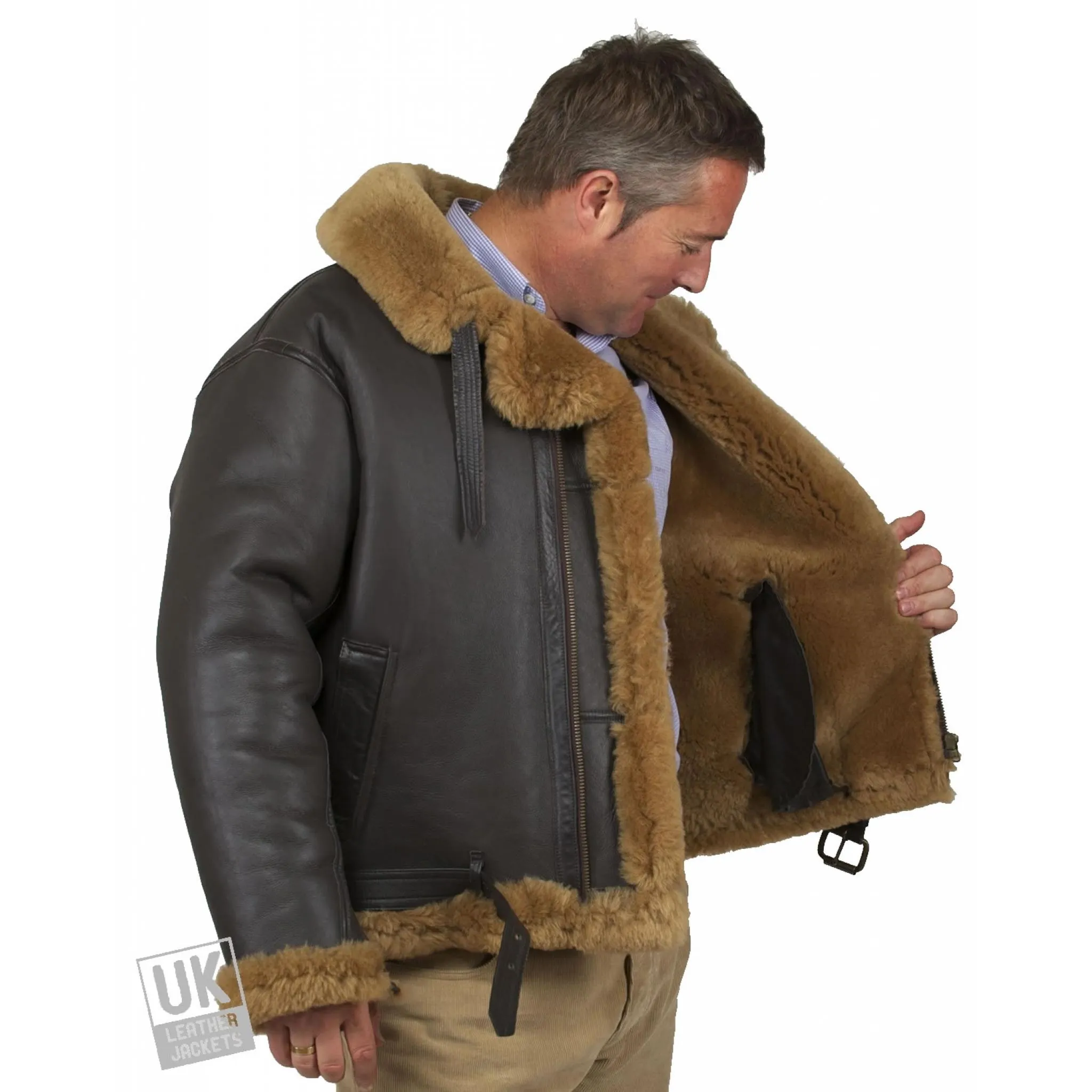 Men's Finest Sheepskin Flying Jacket - WWII Air Force Pilot | Free UK Delivery