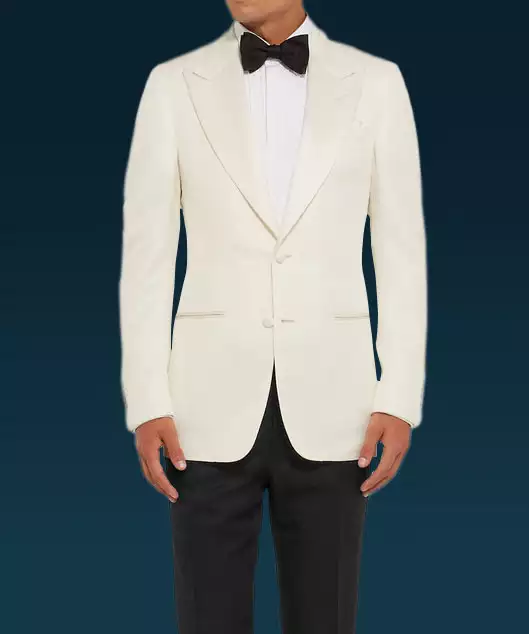 Men's Ivory Peak Lapel Dinner Jacket – Classic Two-Button