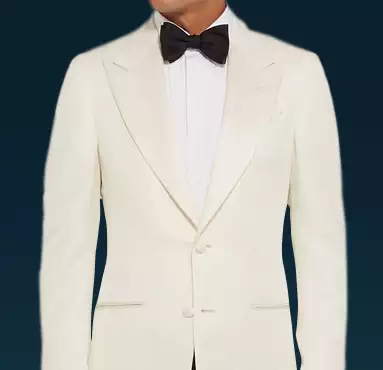 Men's Ivory Peak Lapel Dinner Jacket – Classic Two-Button