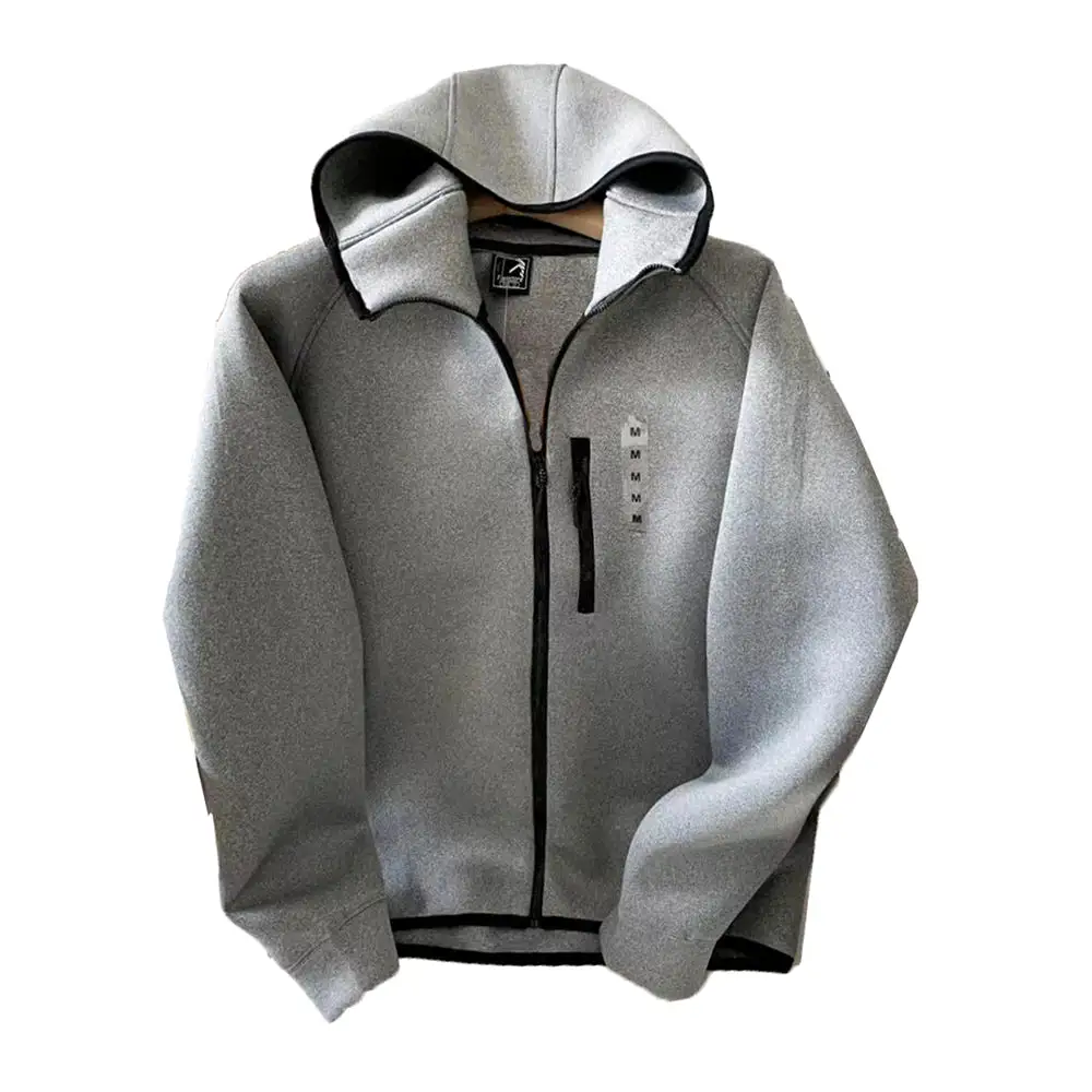 Men's spring and autumn air layer space Scuba high elastic quick-drying sports zipper hooded sweatshirt jacket cardigan