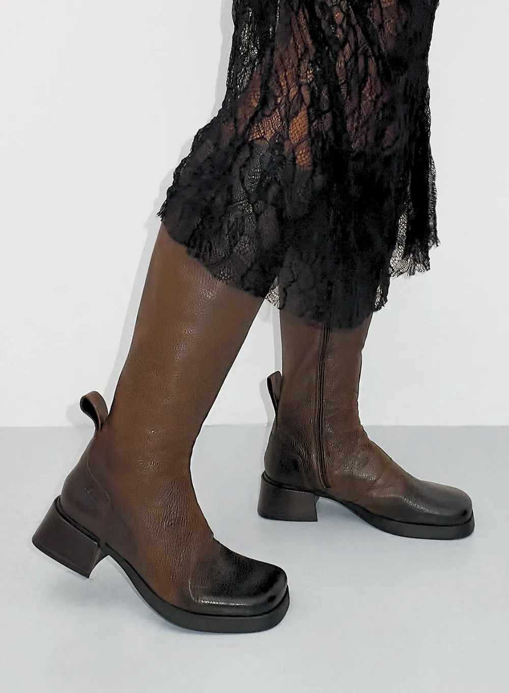 MIISTA | Brunilhda Brown Caramel Tall Boots