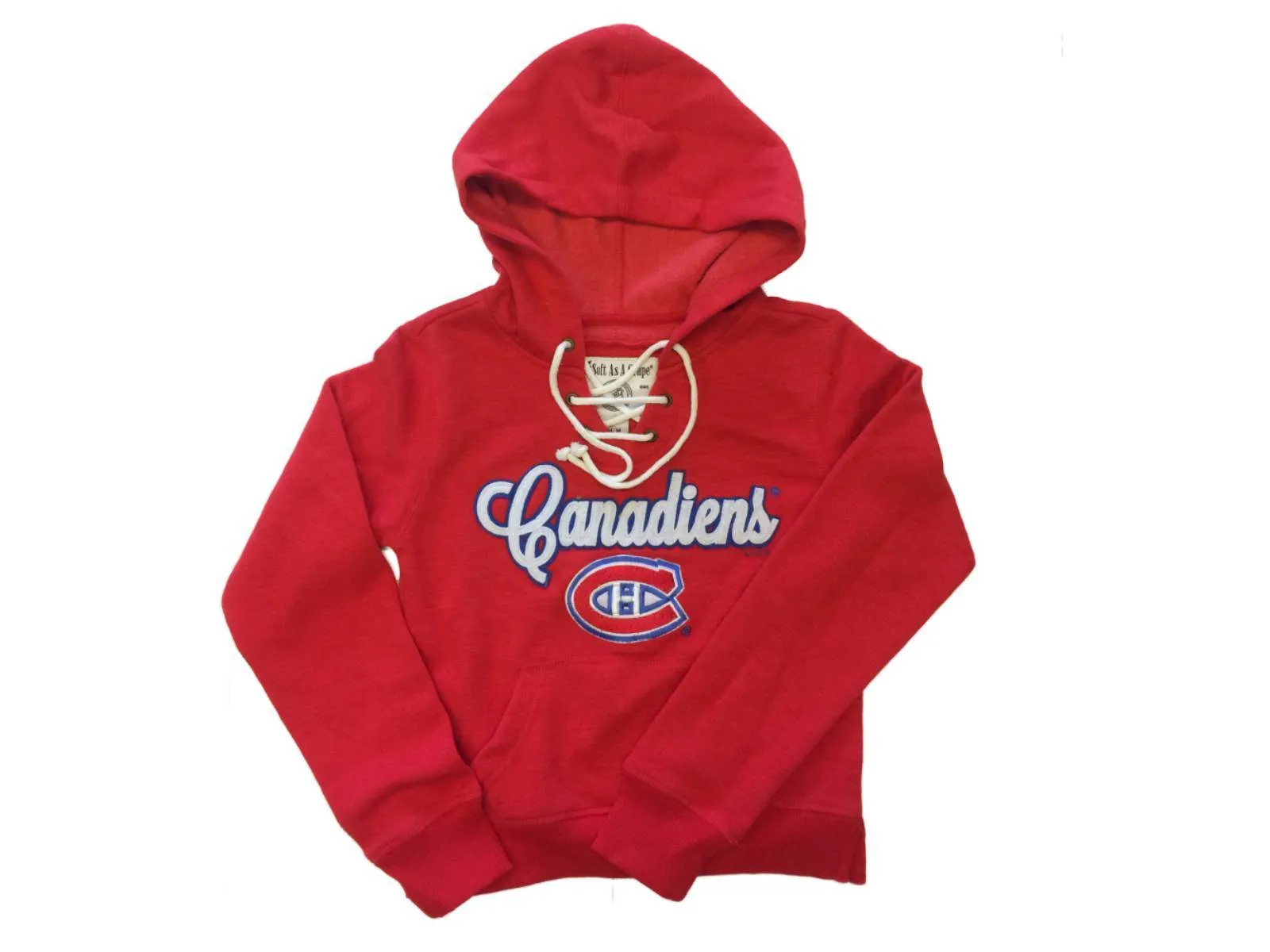 Montreal Canadiens SAAG GIRLS Red Drawstring Pullover Hoodie Sweatshirt (M)