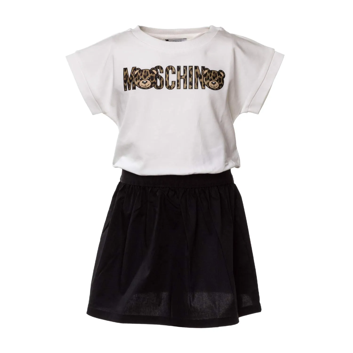 Moschino Cotton Dress With Logo For Girls