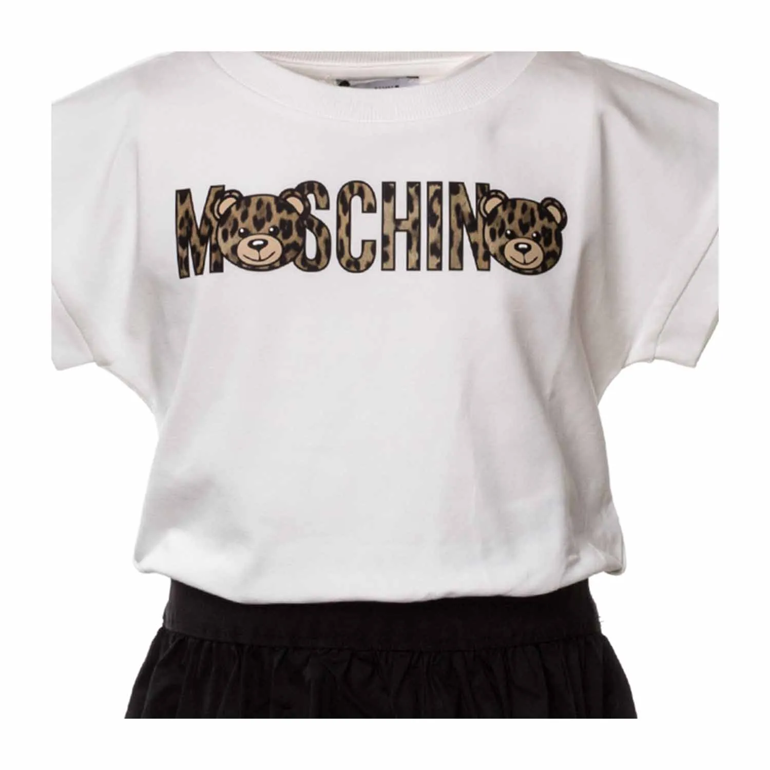 Moschino Cotton Dress With Logo For Girls