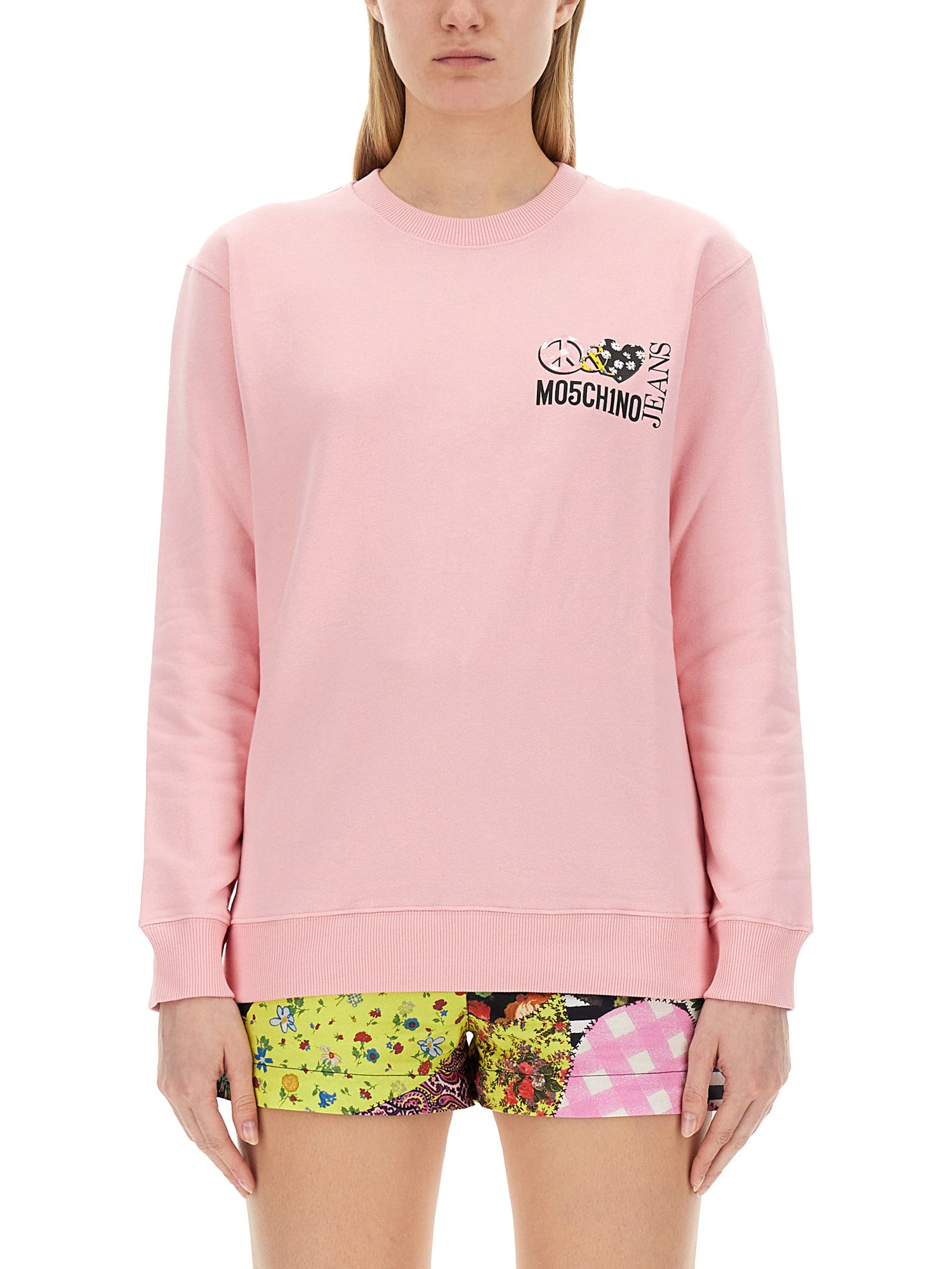 MOSCHINO JEANS    COTTON SWEATSHIRT WITH LOGO