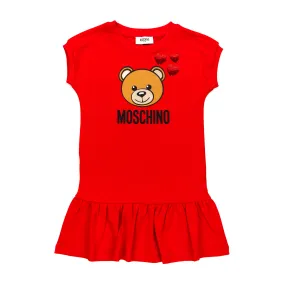 Moschino Teddy Bear Red Dress For Girls