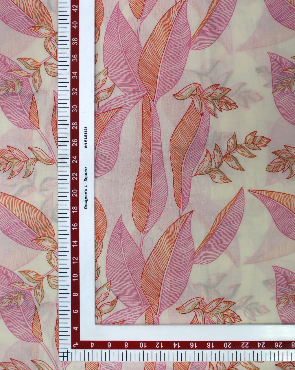 MULTICOLOR LEAFS DESIGN COTTON PRINTED FABRIC