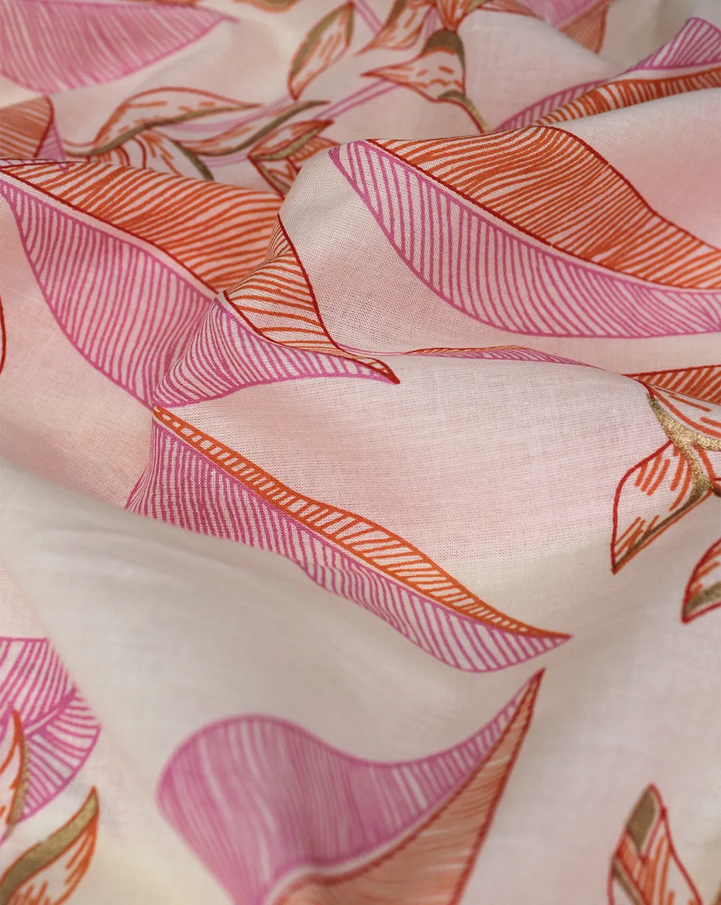 MULTICOLOR LEAFS DESIGN COTTON PRINTED FABRIC