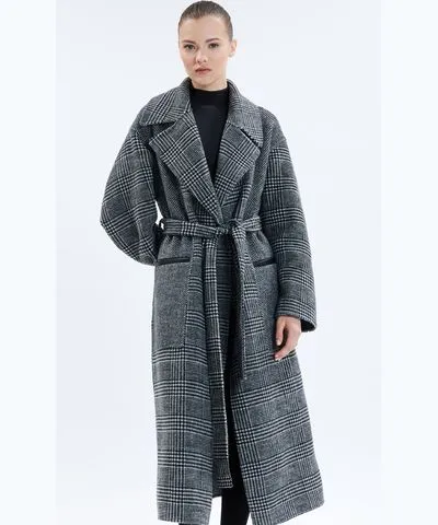 Nicole Benisti Womens Kate Wrap Tweed Coat