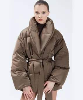 Nicole Benisti Womens Priscilla Satin Puffer Coat