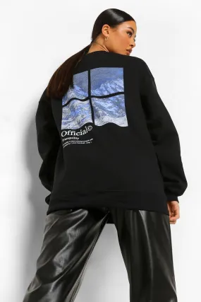 Official Mountain Back Print Sweater