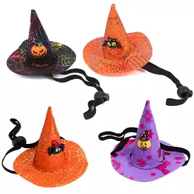 Pet Halloween Spider Web Witch Pet Hat Elastic Hair Band Pet Supplies Dog Cat Pumpkin Bat Hat Hair Happy Helloween Party