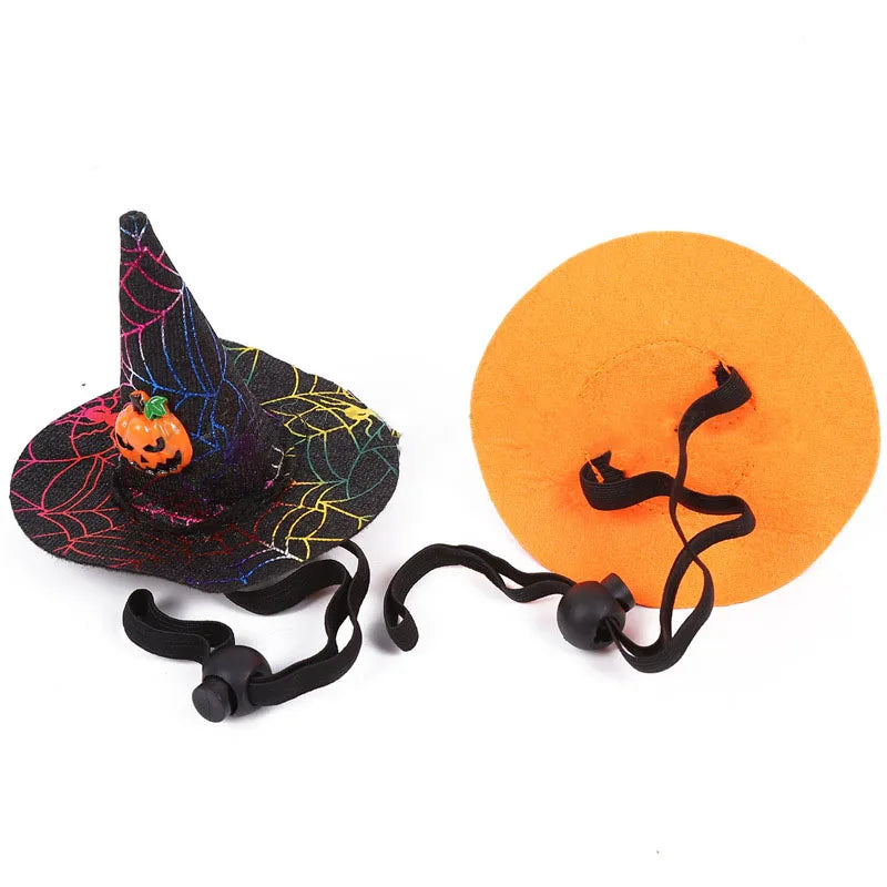 Pet Halloween Spider Web Witch Pet Hat Elastic Hair Band Pet Supplies Dog Cat Pumpkin Bat Hat Hair Happy Helloween Party