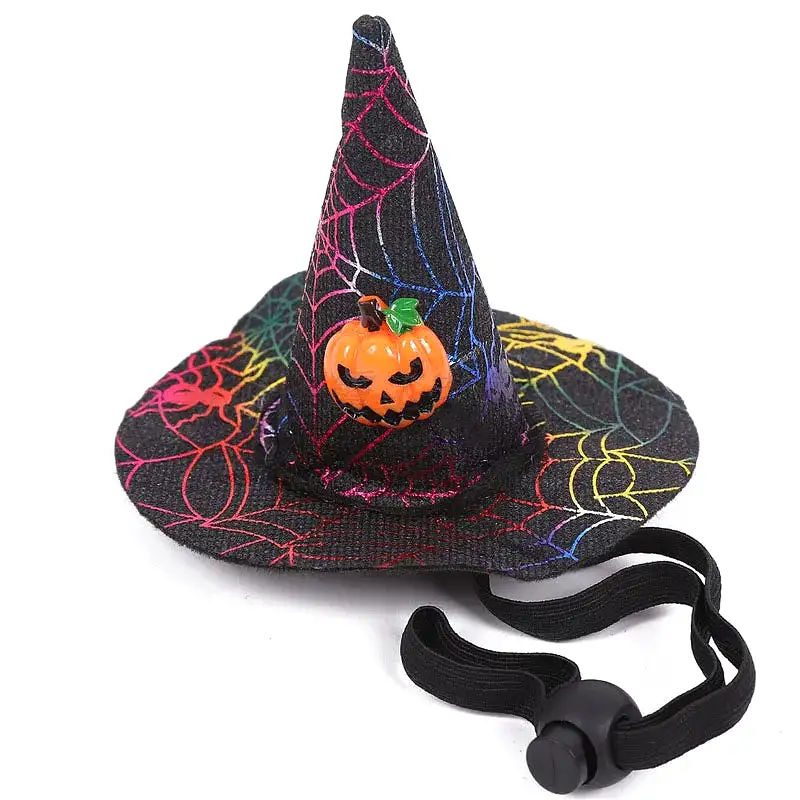 Pet Halloween Spider Web Witch Pet Hat Elastic Hair Band Pet Supplies Dog Cat Pumpkin Bat Hat Hair Happy Helloween Party