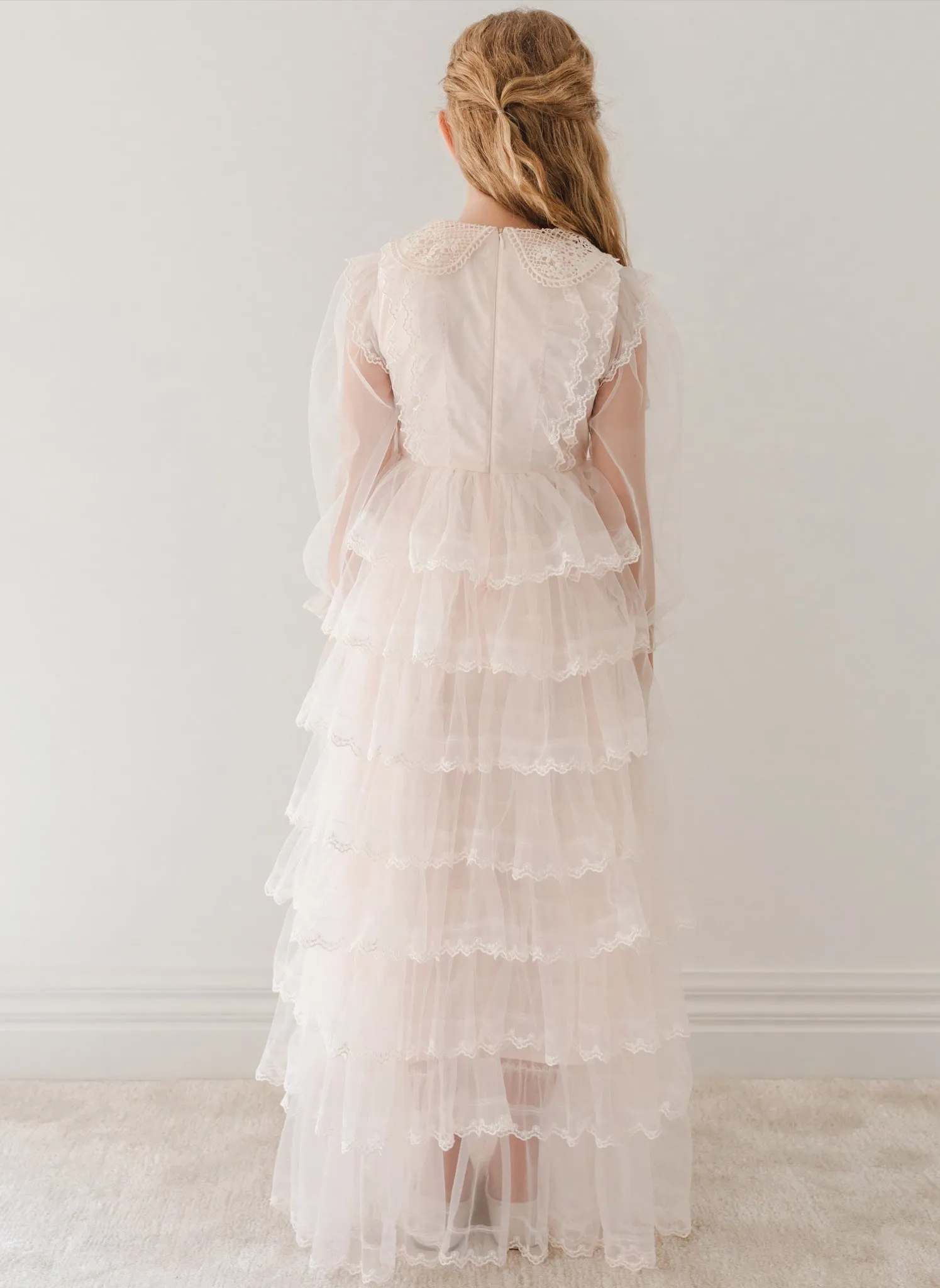 Petite Amalie Crochet Collar Tulle Gown