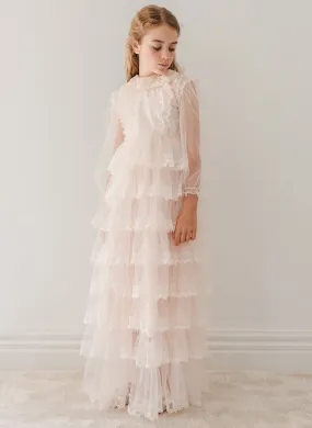 Petite Amalie Crochet Collar Tulle Gown