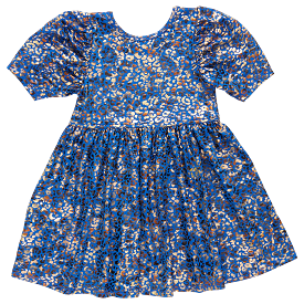 Pink Chicken Girls Laurie Dress - Blue Leopard Lame