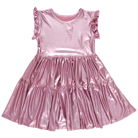 Pink Chicken Girls Polly Dress - Light Pink Lame