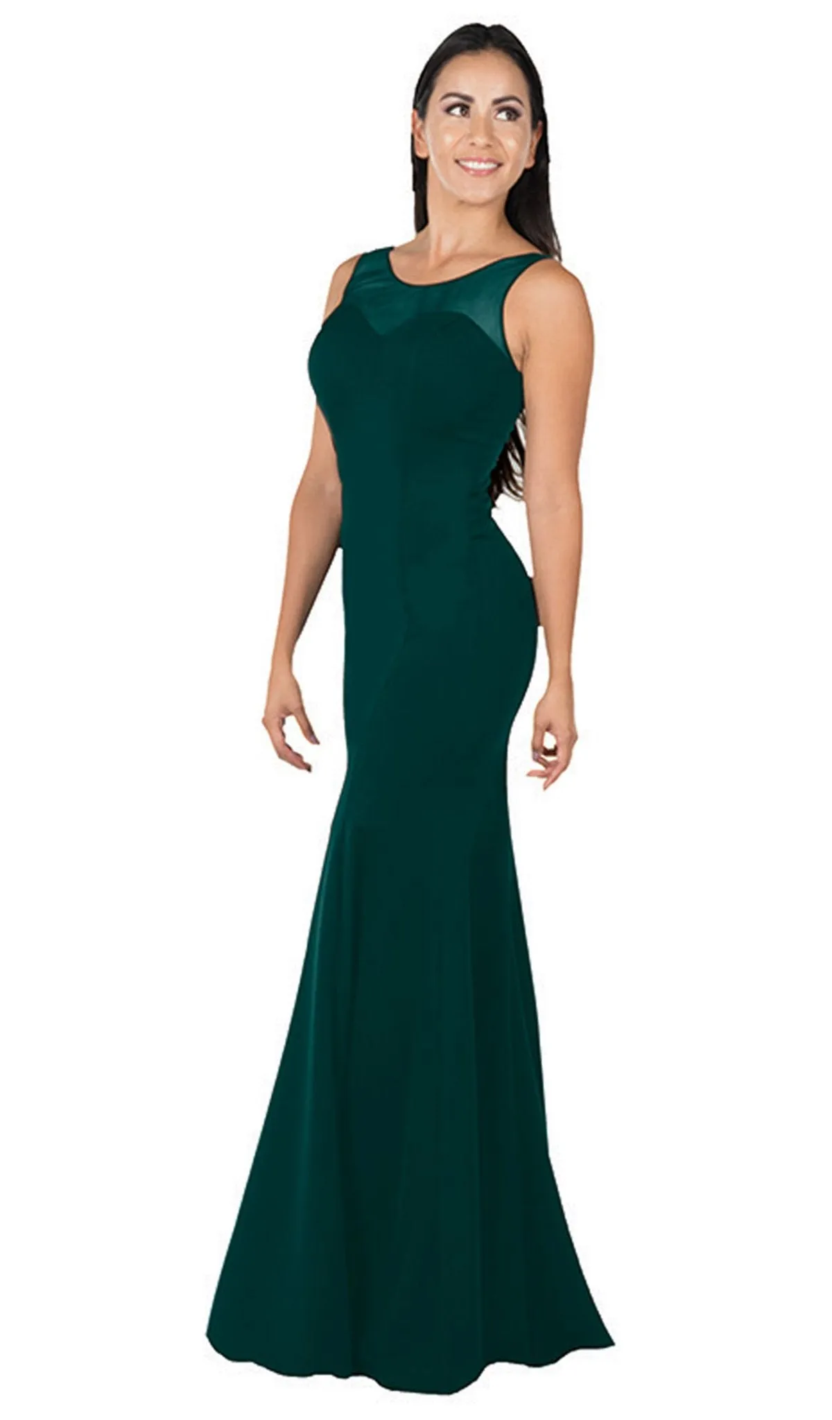 Poly USA 8148 - Sleeveless Illusion Scoop Dress