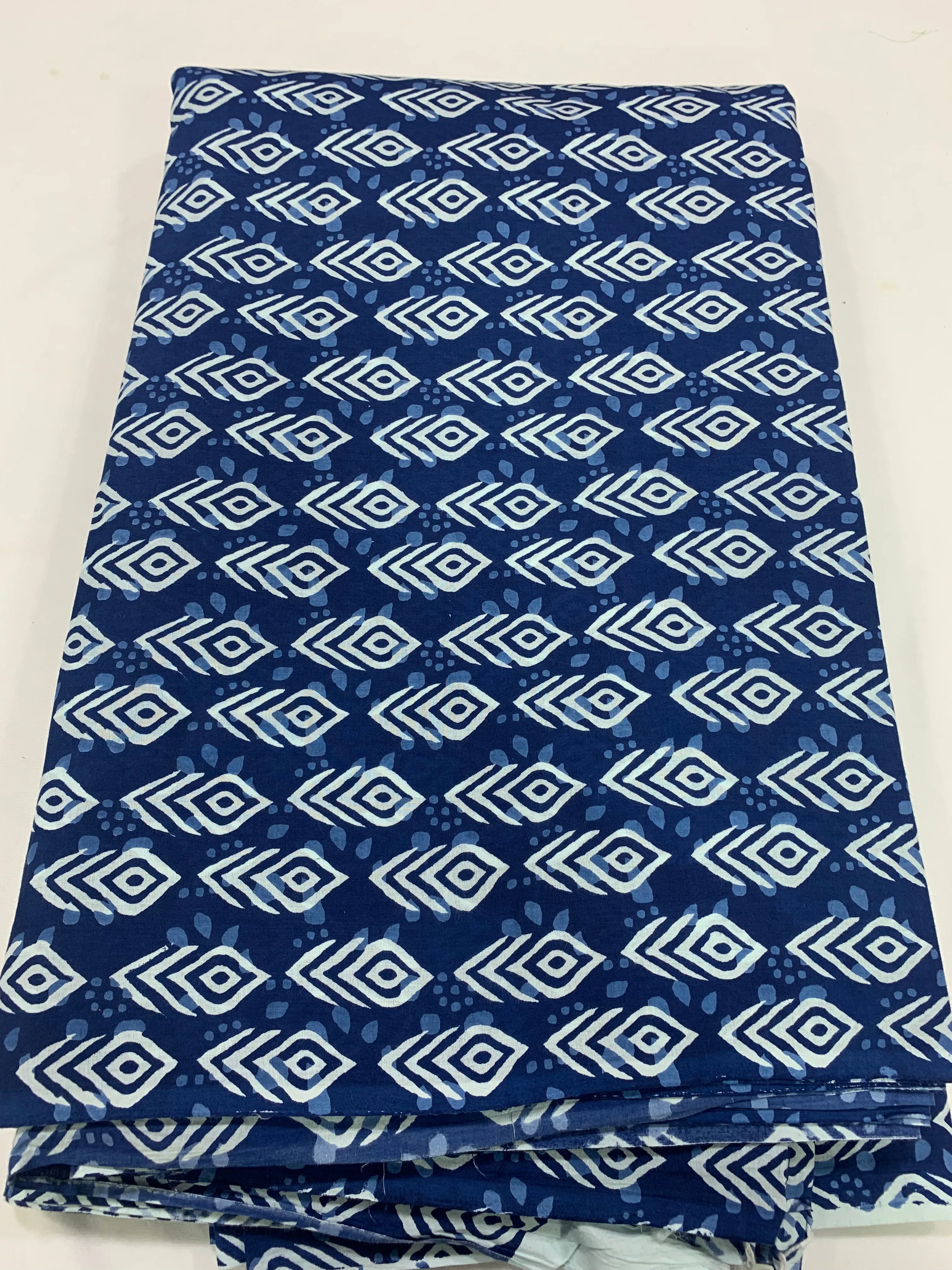 Printed indigo pure cotton fabric