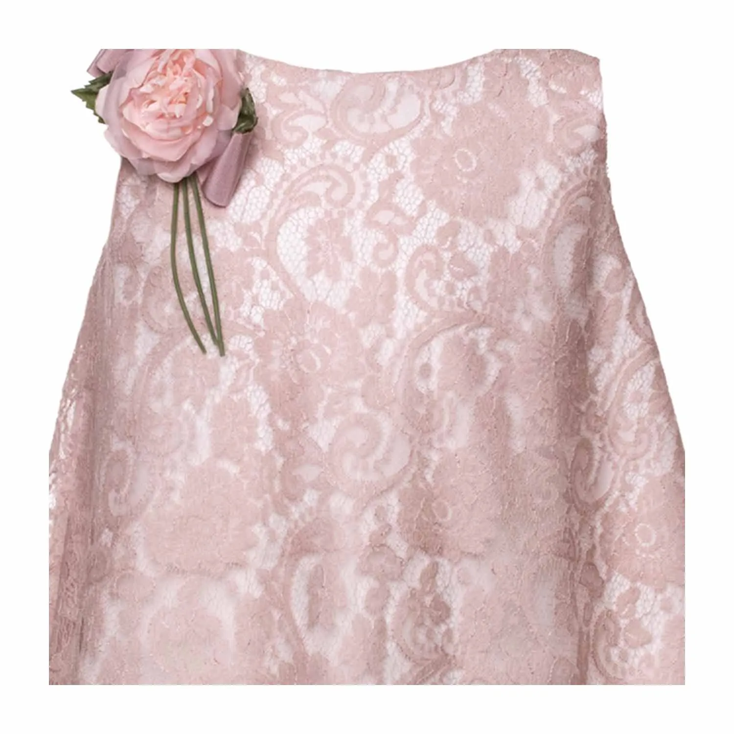 Raffaella Old Rose Lace Dress For Girls