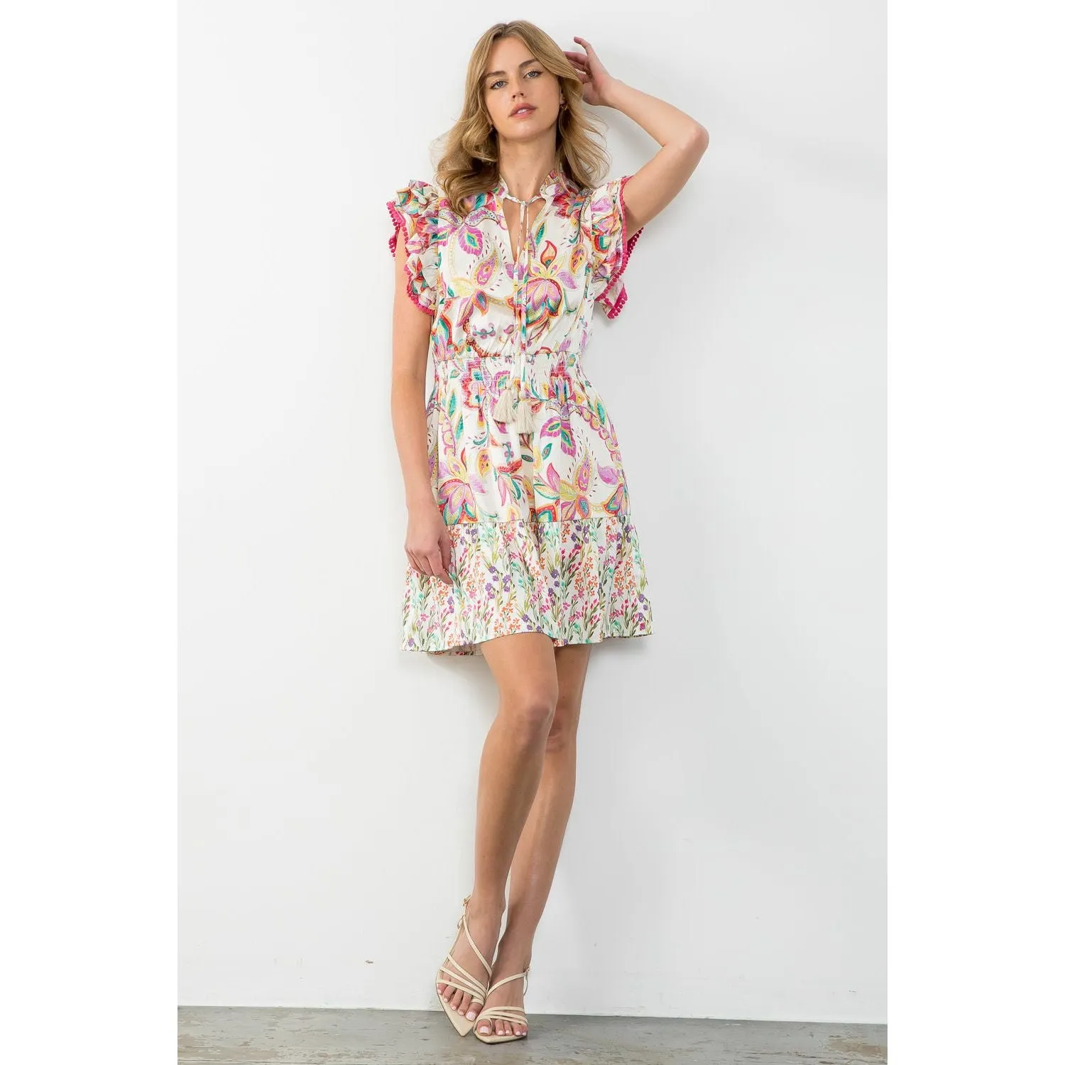 Remi Floral Paisley Print THML Dress-SALE