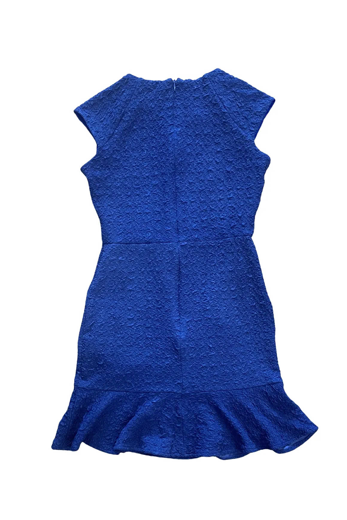 Royal Blue Cap Sleeve Ruffle Dress