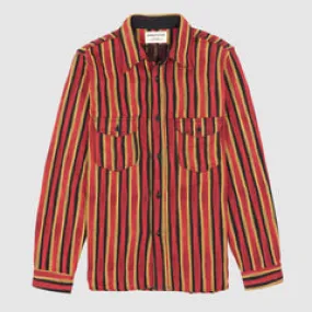 Samurai Jeans Heavy Weight Woven Drunken StripeCotton Work Shirt