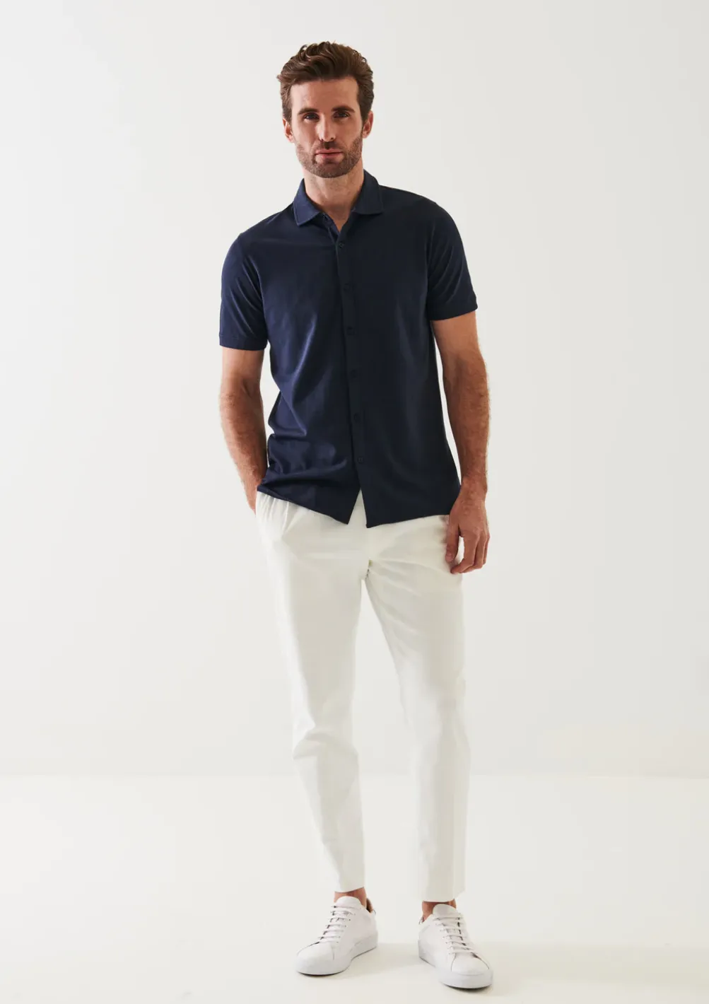 SHORT SLEEVE ICONIC BUTTON FRONT SHIRT