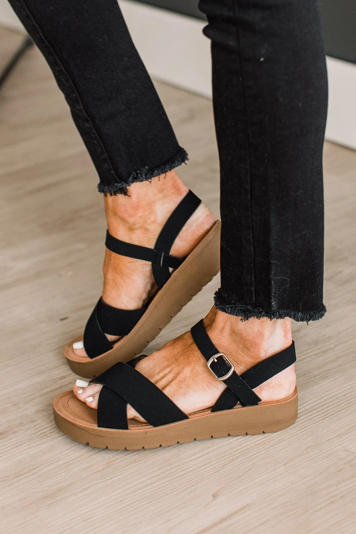 Soda Chester Sandals- Black