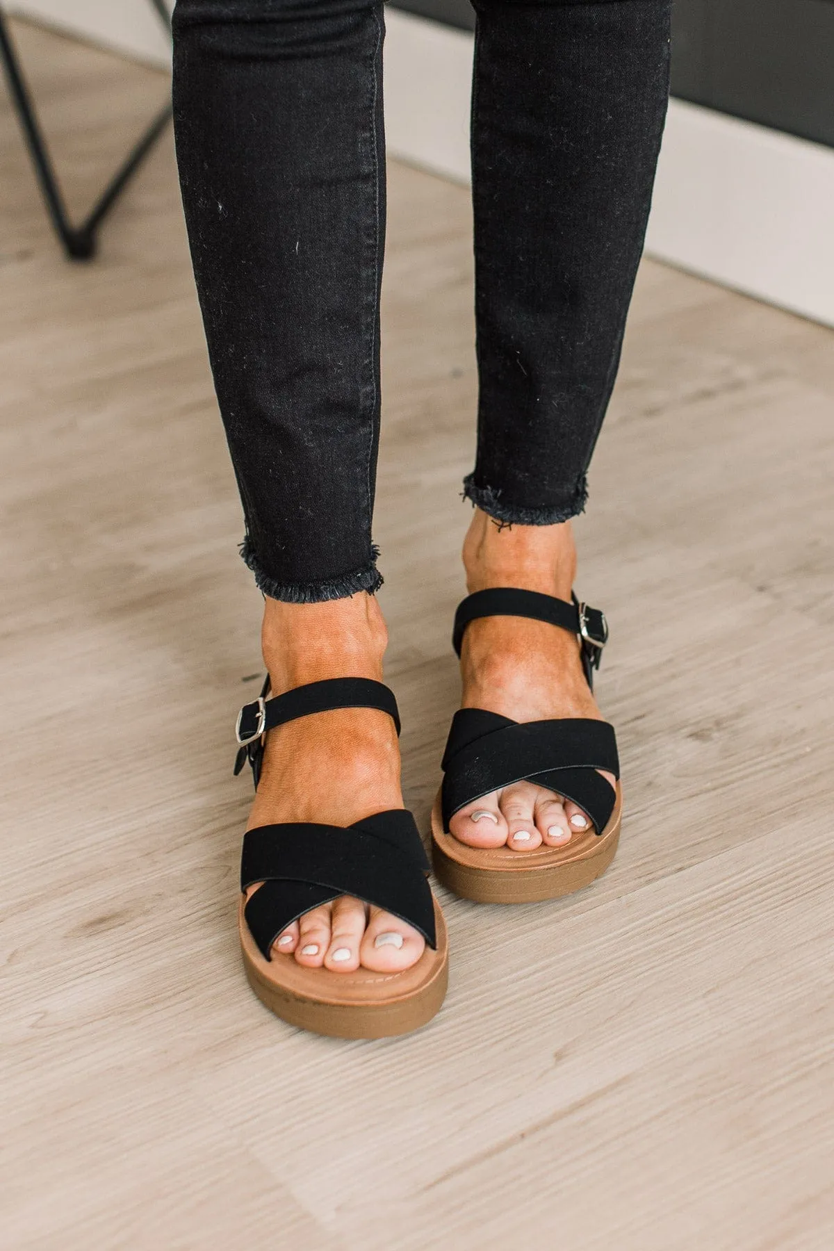 Soda Chester Sandals- Black