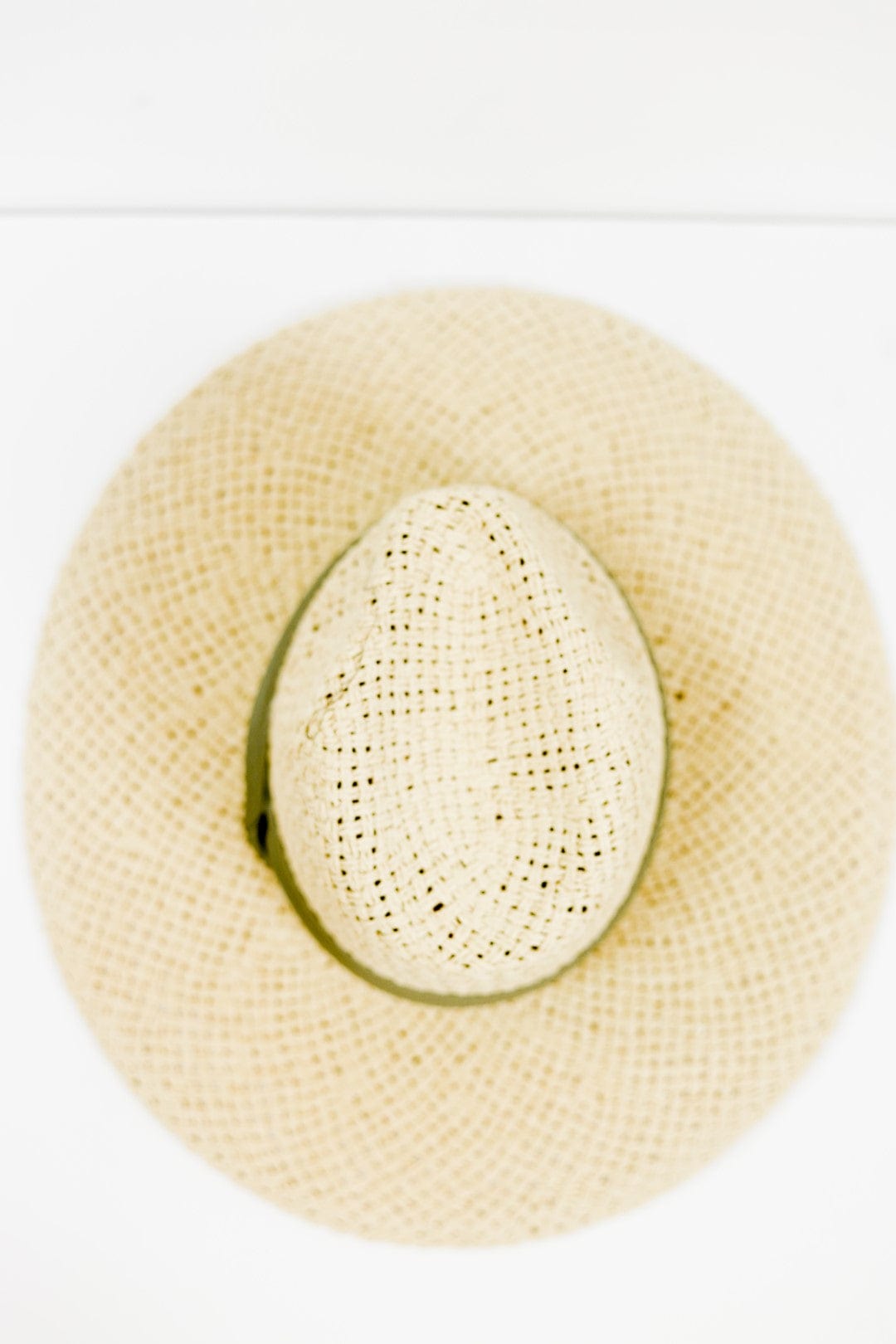 Straw Beach Hat With Olive Band