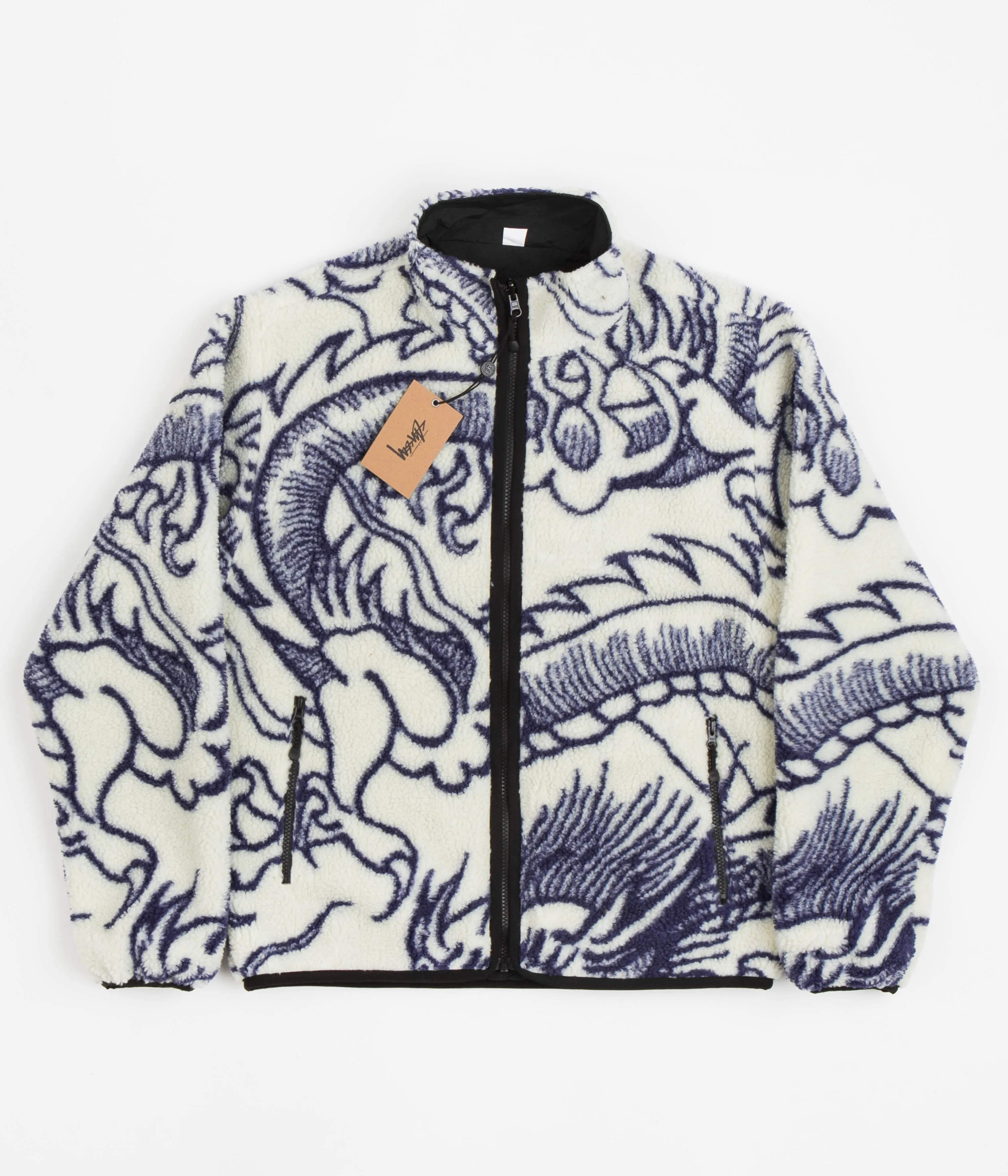 Stussy Dragon Sherpa Jacket - Natural