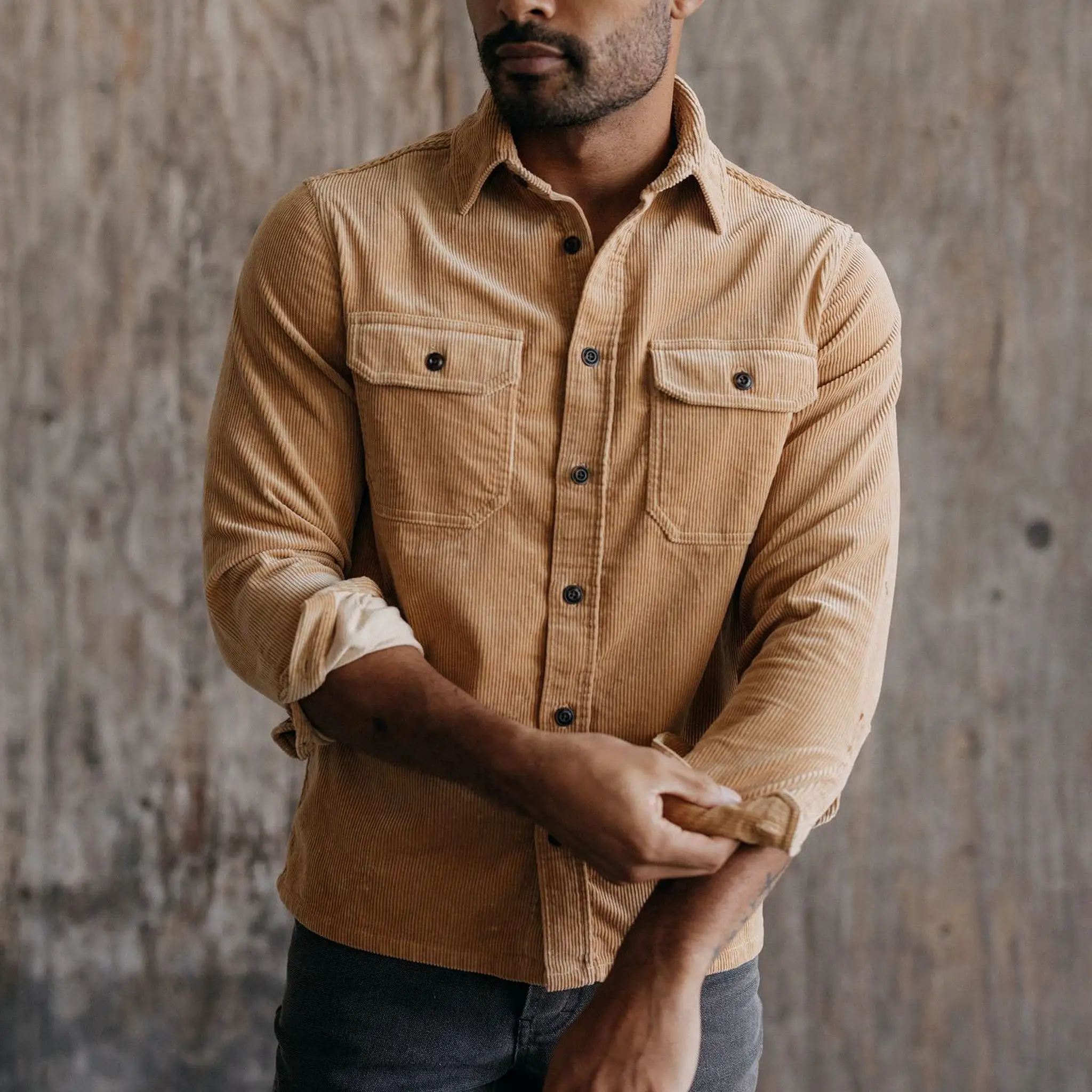 The Connor Shirt in Camel Cord