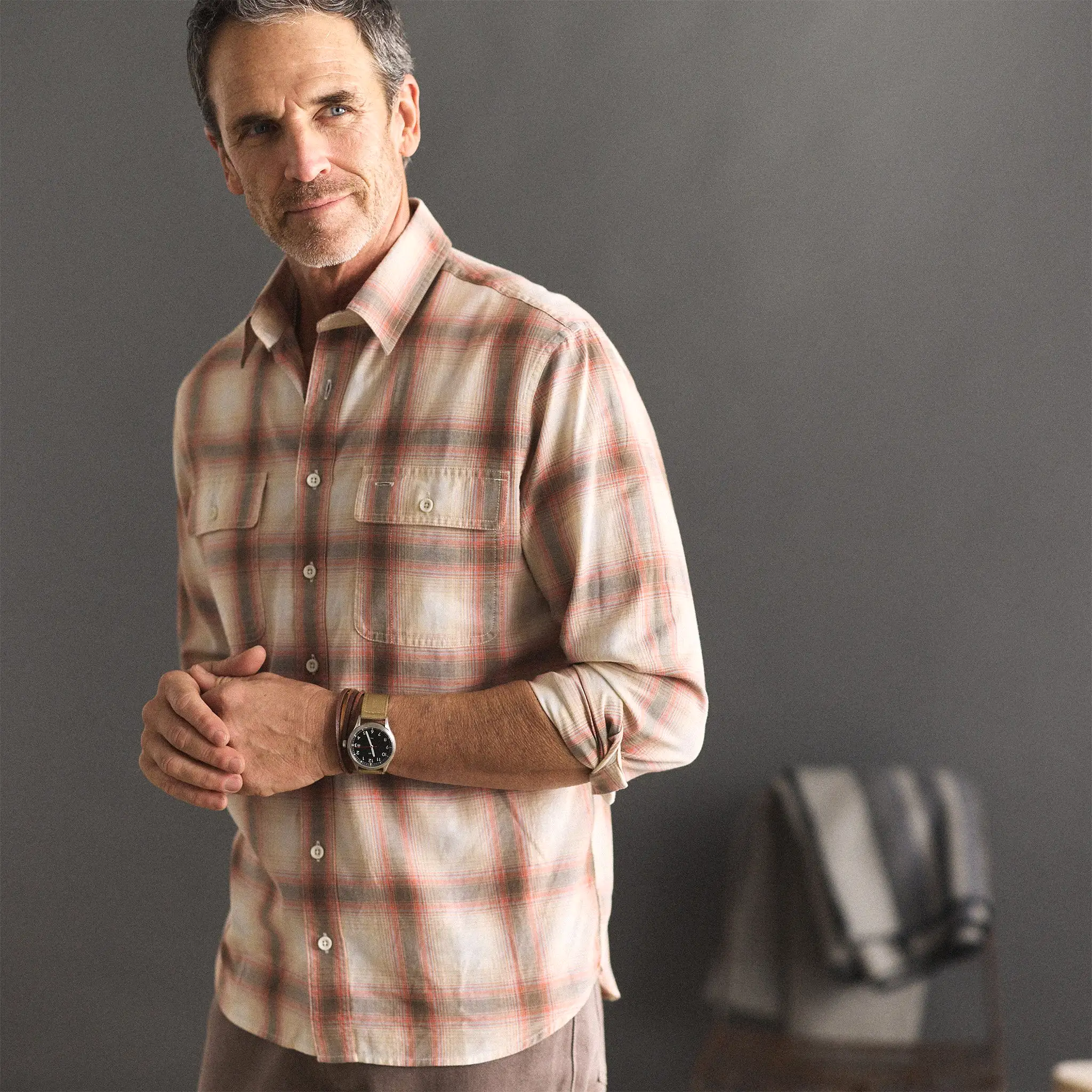 The Craftsman Shirt in Brick Shadow Plaid