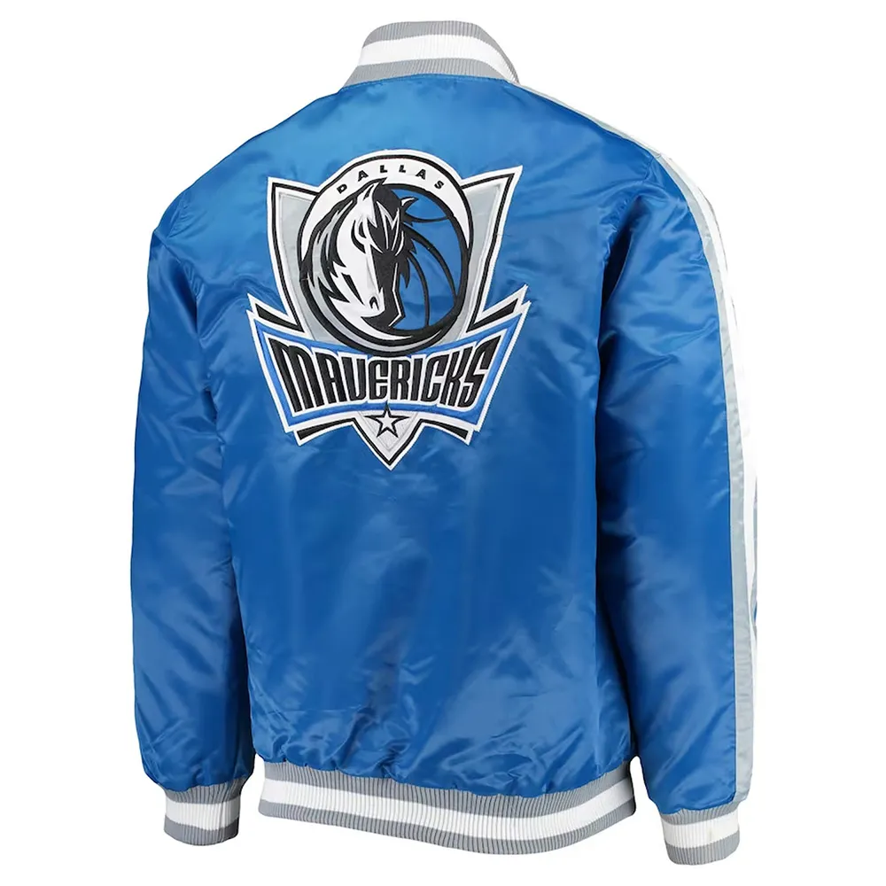 The Offensive Dallas Mavericks Blue Varsity Satin Jacket