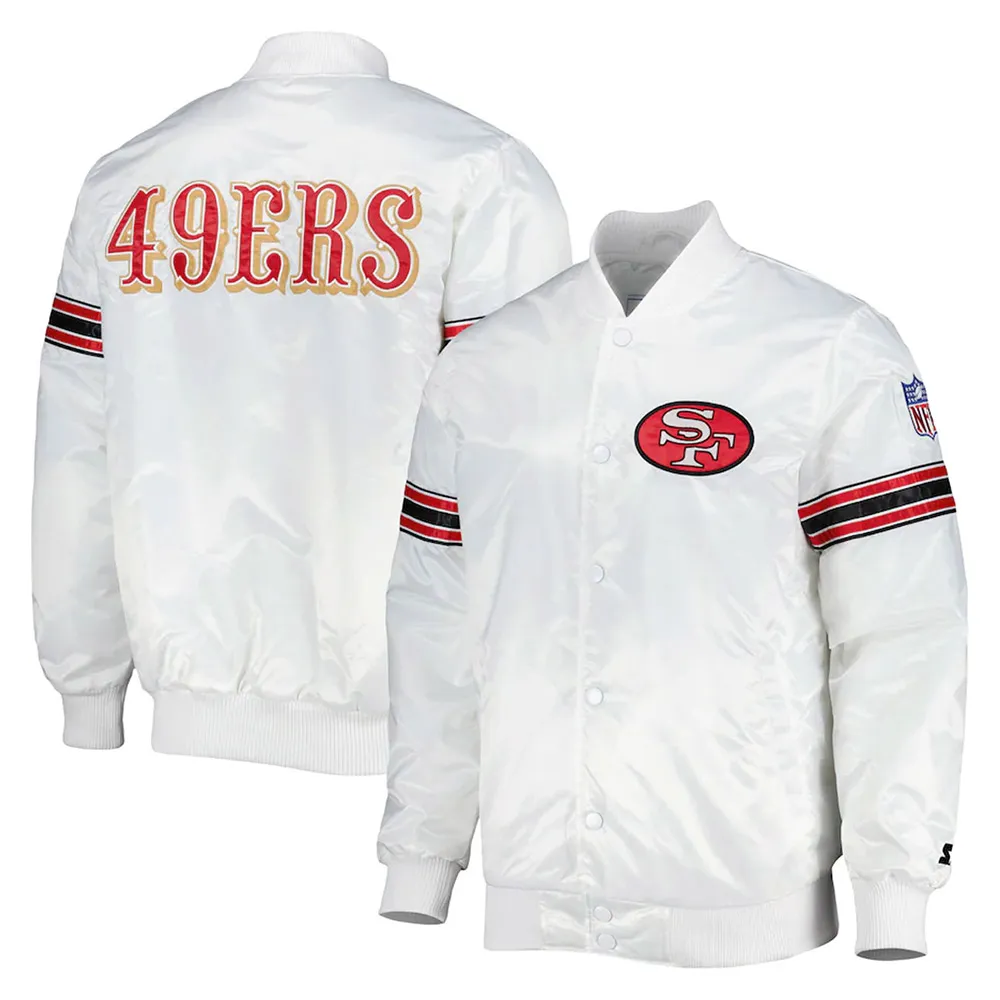 The Power Forward San Francisco 49ers White Satin Jacket