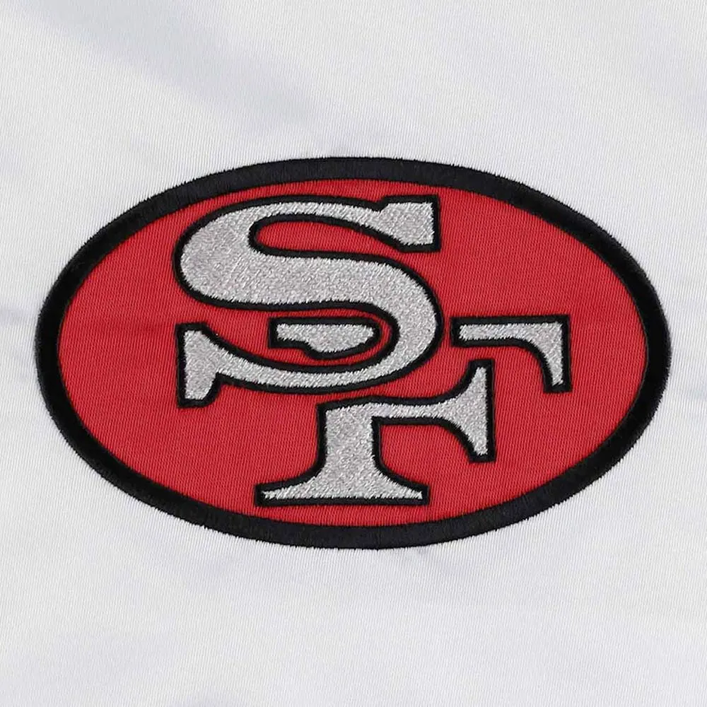 The Power Forward San Francisco 49ers White Satin Jacket