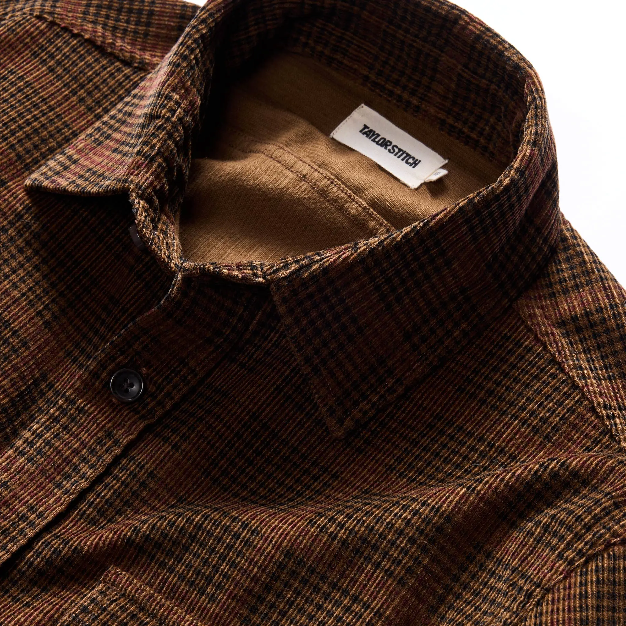 The Saddler Shirt in Dark Roast Plaid Cord