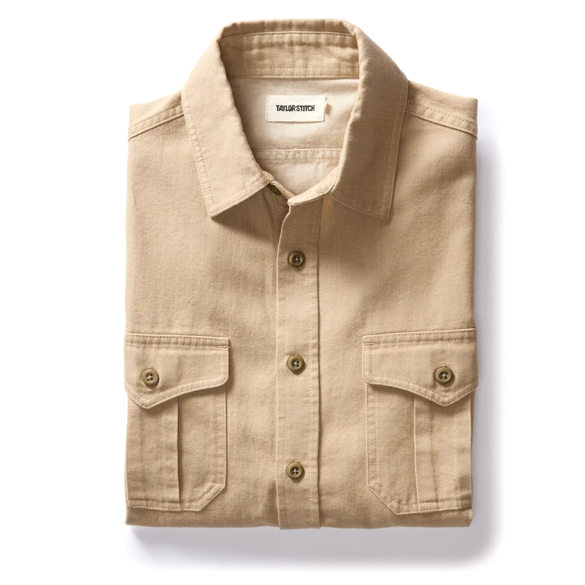 The Saddler Shirt in Light Khaki Twill