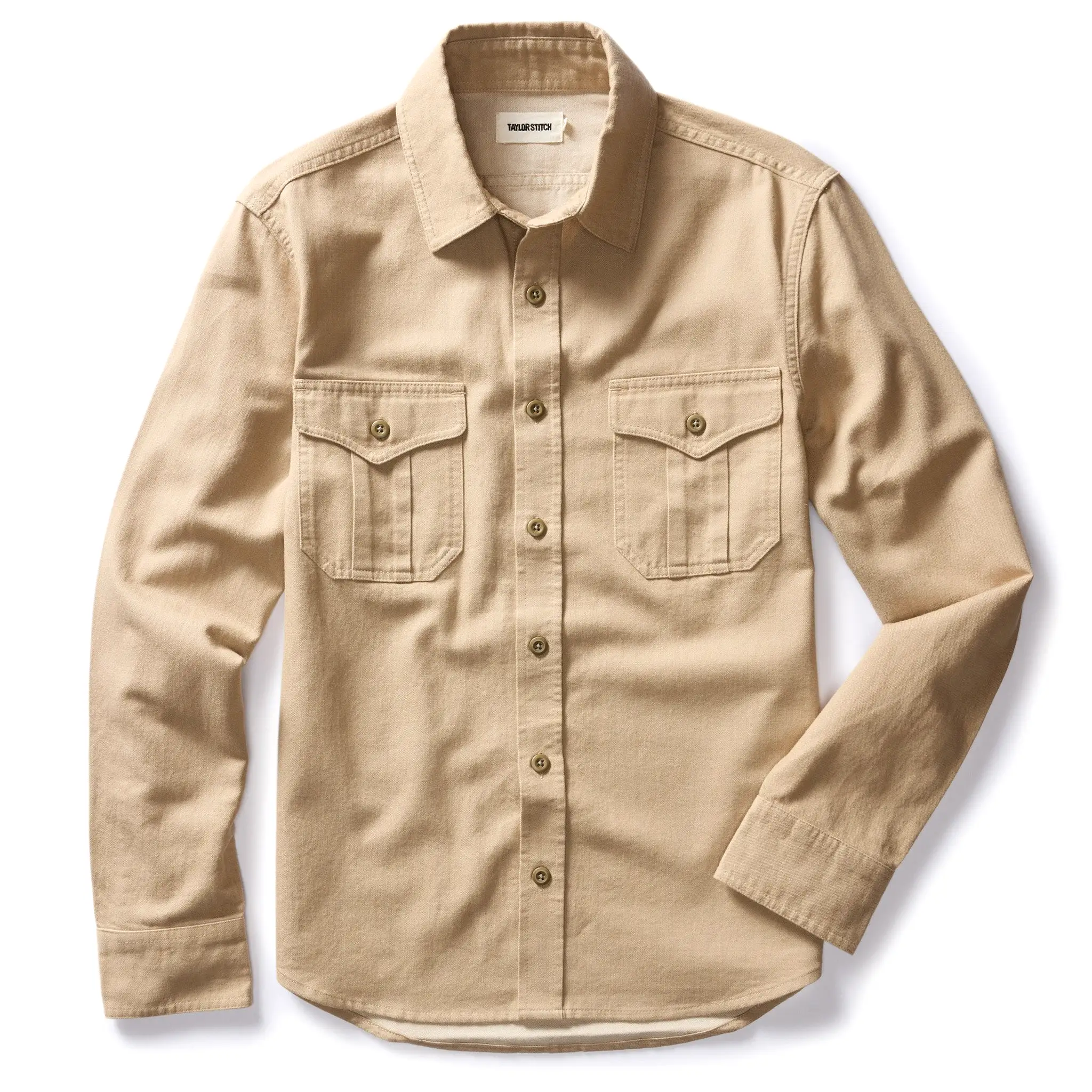 The Saddler Shirt in Light Khaki Twill