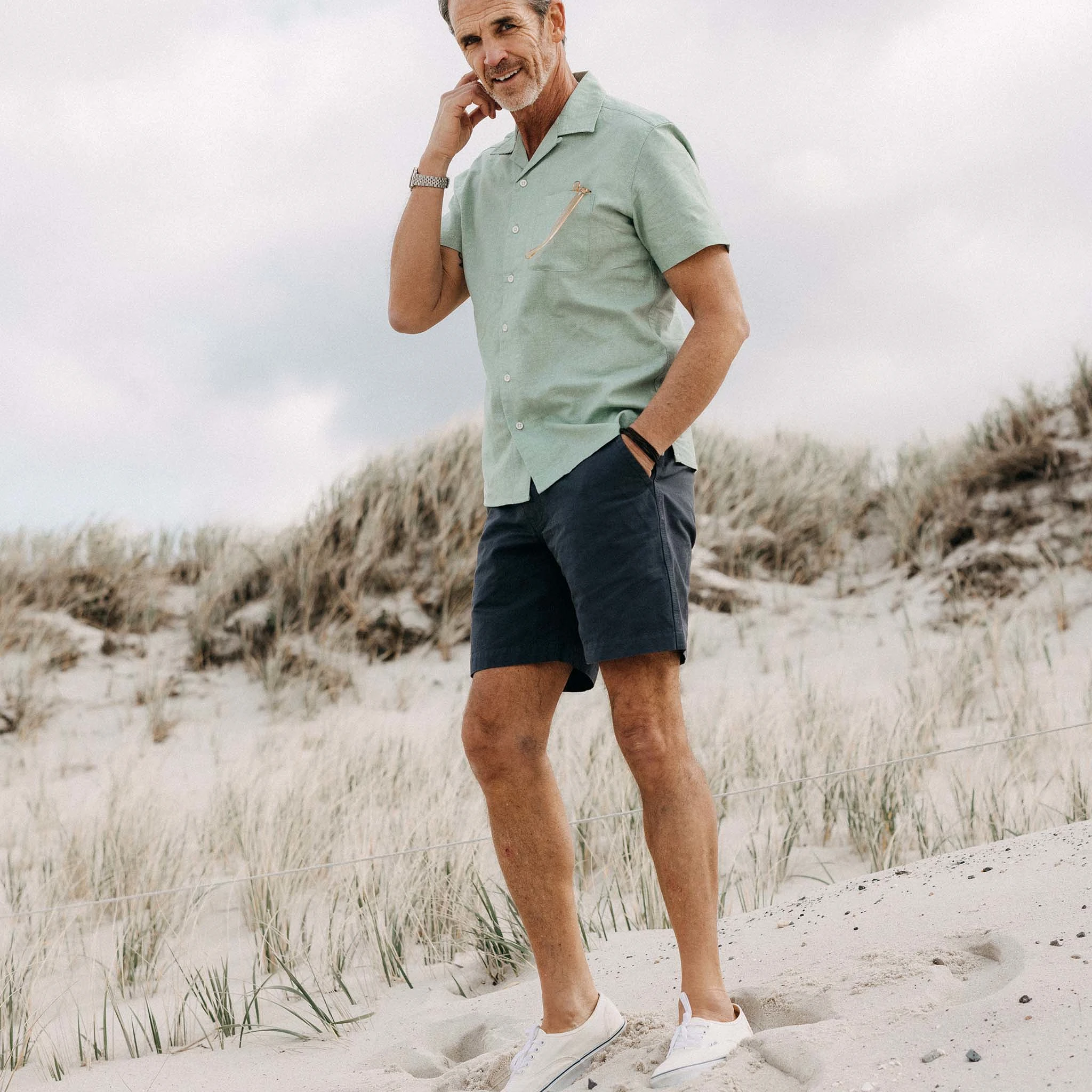 The Short Sleeve Hawthorne in Sea Moss Floral