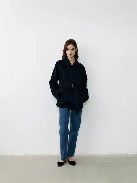 THE TAILORED TRENCH JACKET- NAVY