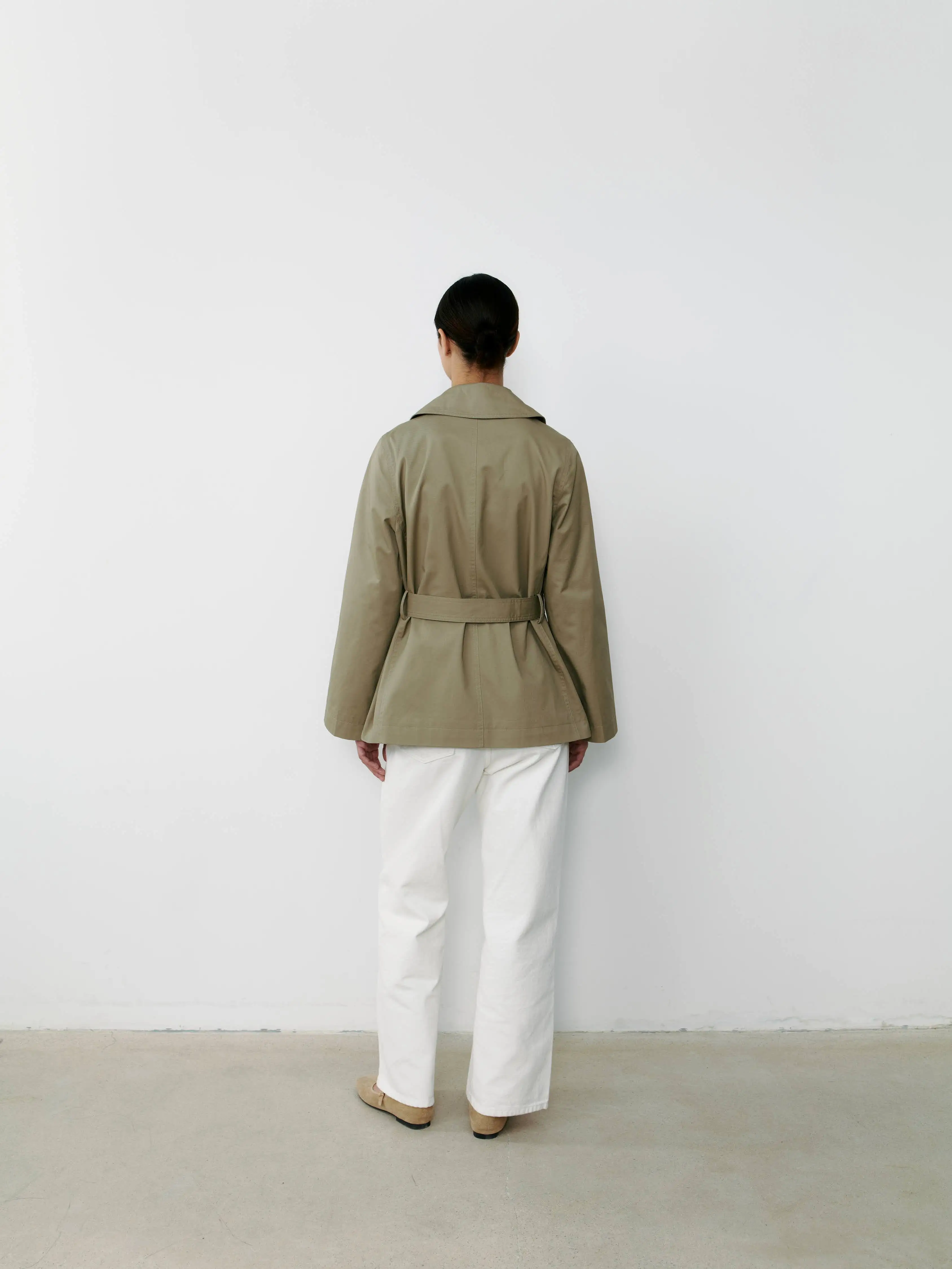 THE TAILORED TRENCH JACKET- SAGE GREEN