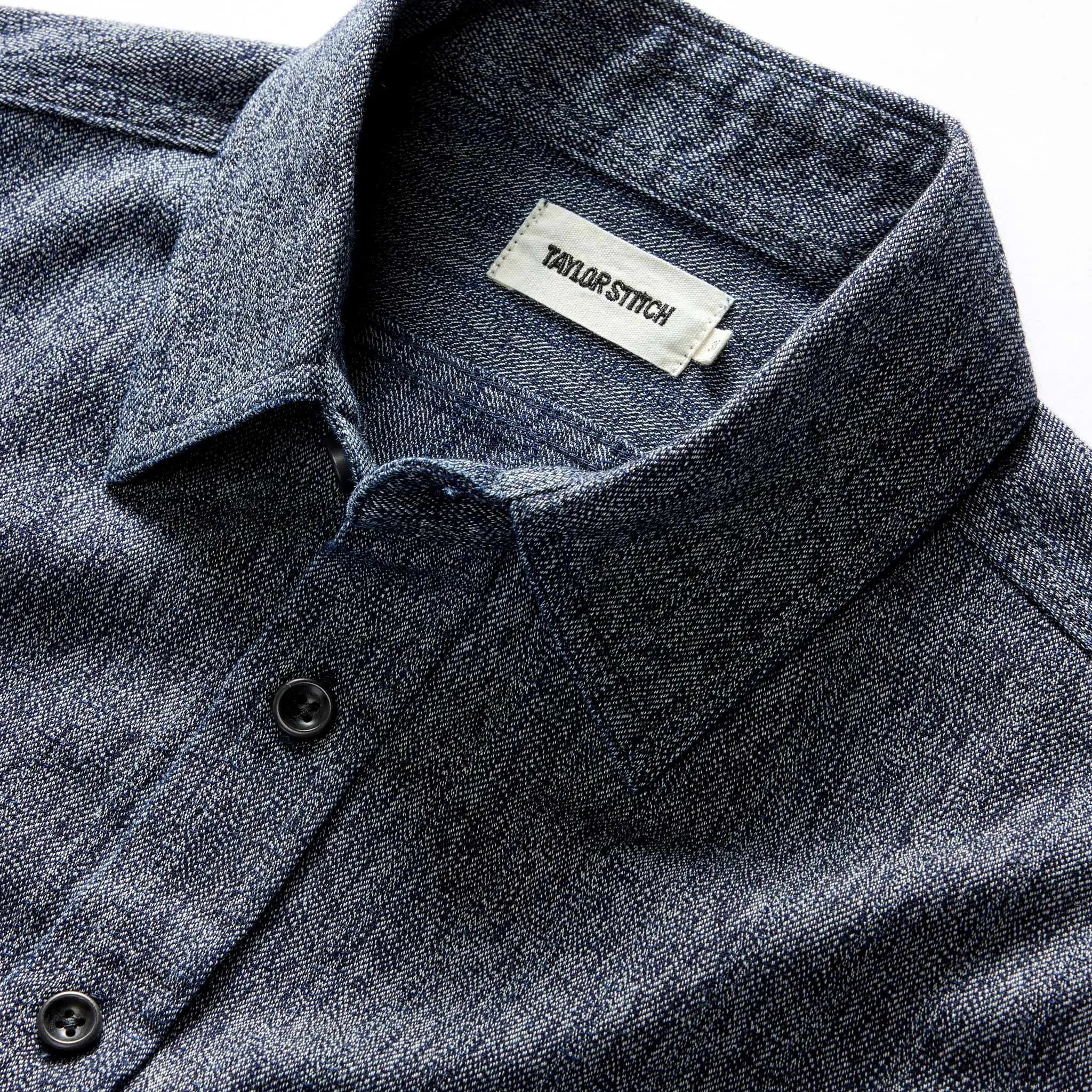 The Utility Shirt in Rinsed Indigo Herringbone