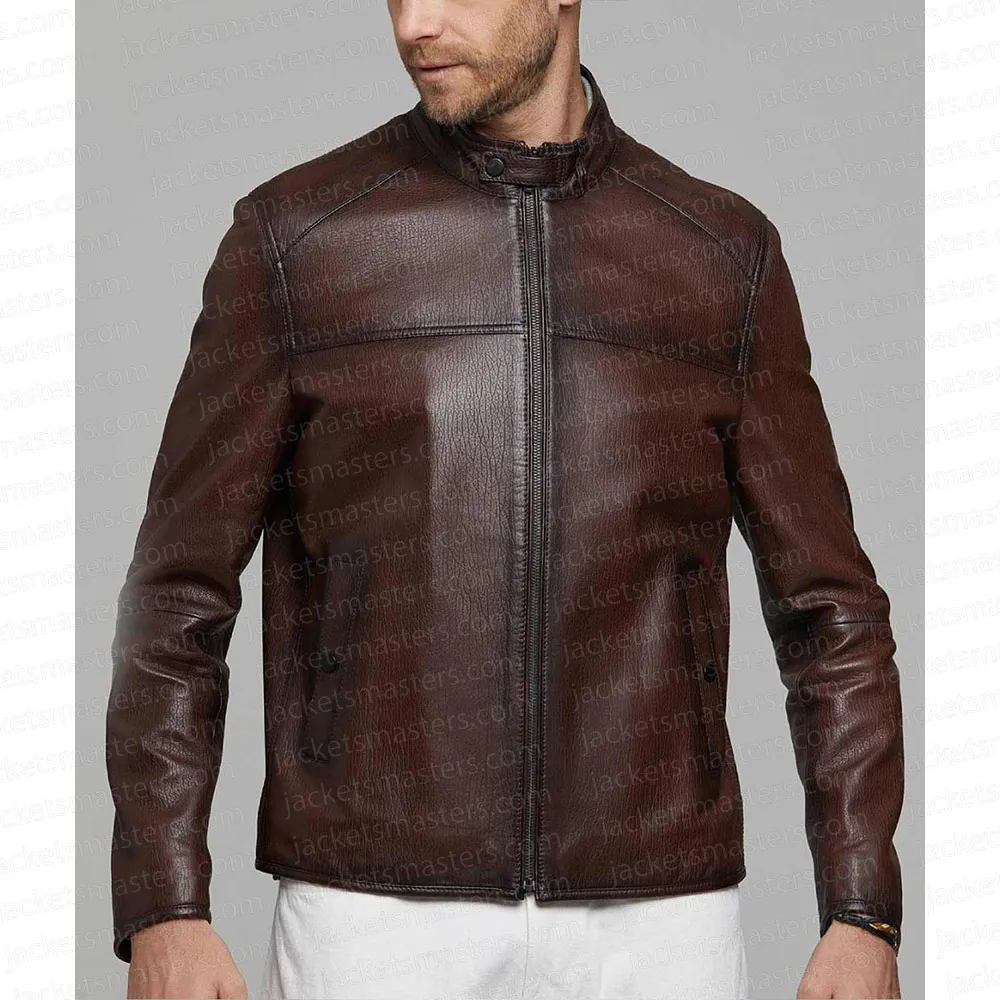 The Wedding Cottage Brendan Penny Brown Leather Jacket